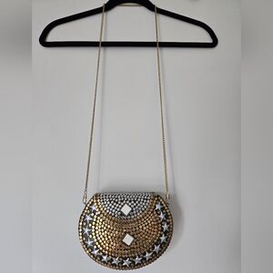 Gold and Silver Metal Women's Bag